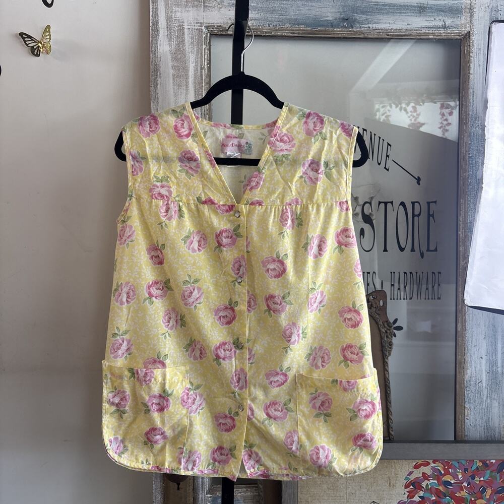 Vintage Moon Dance Cottage/Grandma Core Button Up Apron Size Small